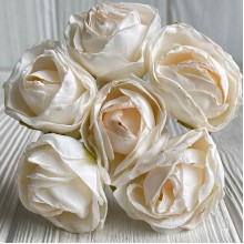 Вінтажна троянда, 3,5 см, молочна, пучок з 6 квіточок