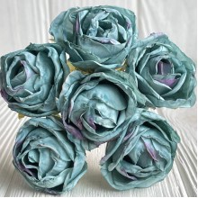 Вінтажна троянда, 3,5 см, смарагдова, пучок з 6 квіточок