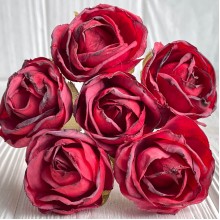 Вінтажна троянда, 3,5 см, червона, пучок з 6 квіточок