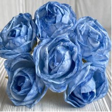 Вінтажна троянда, 3,5 см, блакитна, пучок з 6 квіточок