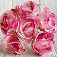 Мармурова троянда, 4,5 см, біло-малинова, пучок