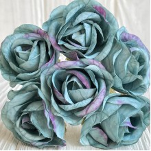 Мармурова троянда, 4,5 см, мятно-бірюзова, пучок