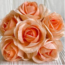 Мармурова троянда, 4,5 см, темно-персикова, пучок