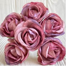 Мармурова троянда, 4,5 см, рожево-пудрова, пучок