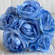 Мармурова троянда, 4,5 см, насичено-блакитна, пучок