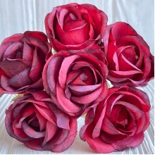 Мармурова троянда, 4,5 см, червона, пучок