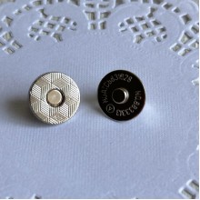 Магніт з кнопкою і кришечкою, 14 мм, срібло, шт.