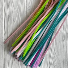 Синельний дріт простий, 30 см, пастельний мікс, шт.