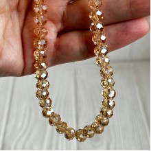 Бусини Рондель кришталь, 8 мм, золоті, нитка 65-68 шт.