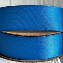 Атлас двосторонній (преміум), 2,5 см, світло-синій, метр