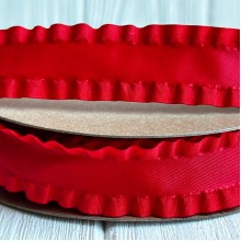 Стрічка-рюша, 2,5 см, червона, метр