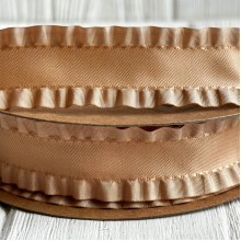 Стрічка-рюша, 2,5 см, бежева, метр