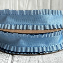 Стрічка-рюша, 2,5 см, блакитна, метр