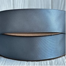 Атлас двосторонній (преміум), 2,5 см, срібло, метр