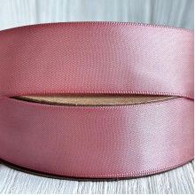 Атлас двосторонній (преміум), 2,5 см, пудровий, метр