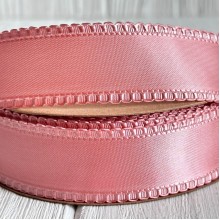 Атлас двосторонній з кантом, 2,5 см, пудровий, метр