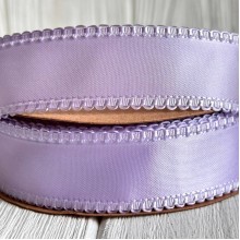 Атлас двосторонній з кантом, 2,5 см, ліловий, метр