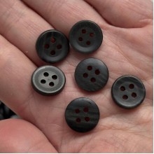 Пуговиця пластикова, 1,4 см, чорна, маленька упаковка 10 шт.
