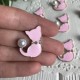 Серединка метал котик із перлиною, 3х2 мм, рожевий, шт.
