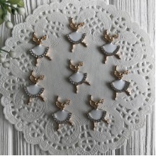 Серединка метал танцює балерина, 28 мм, білий, шт.