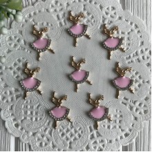 Серединка метал танцює балерина, 28 мм, рожевий, шт.