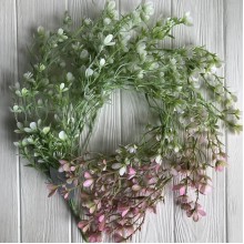 Гілка, що звисає з квітами, 84 см, білий з рожевим, шт.