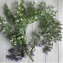 Гілка, що звисає з квітами, 84 см, білий з бузковим, шт.