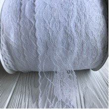 Мереживо квіточка сіточка, 6 см, біла (не стрейчева), метр