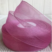 Органза 2,5 см, рожево-малиновий, метр
