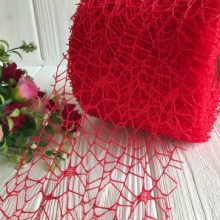 Сітка декоративна (матова), 12 см, червоний, метр