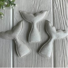 Аплікація хвіст Русалки (екошкіра), 7х6,3 см, білий перламутр, шт.