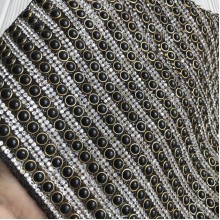 Стрази полотно клейове (№32168), кнопки чорні перли зі стразами, смужка 1,2х40 см