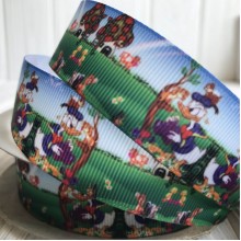 Репс 2,5 см, Дональд з камерою, блакитно-зелений, метр