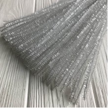 Синельний дріт із блискітками, 30 см, білий, ціна за шт.