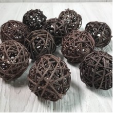 Кулька з ротанга, 5 см, шоколадна, за 1 шт.