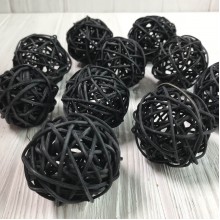 Кулька з ротанга, 5 см, чорна, за 1 шт.