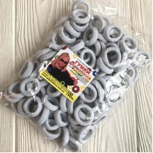 Гумка Калуш з люрексом, 2,5 см, біла, упаковка 100 шт.