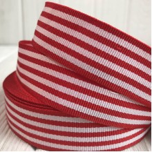 Котонова стрічка смуга, 1,5 см, червона, метр