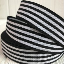 Котонова стрічка смуга, 1,5 см, чорна, метр