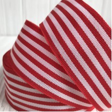 Котонова стрічка смуга, 4 см, червона, метр