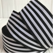 Котонова стрічка смуга, 4 см, чорна, метр