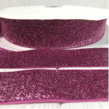 Стрічка велюр з люрексом, 4 см, пюсовий, метр