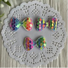 Аплікація бантик з паєтками, 4х2, 4 см, яскравий мікс, шт.