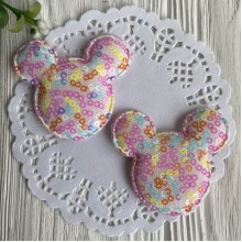 Аплікація Міккі з паєтками, 5,6х5,3 см, малиново-бірюзова, шт.