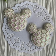 Аплікація Міккі з візерунком, 6х5, 5 см, біла, шт.