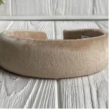 Обруч велюр об'ємний, 4 см, бежевий, шт.