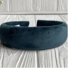 Обруч спорт велюр об'ємний, 4 см, смарагдовий, шт.