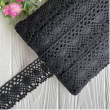 Мереживо в'язане Сабріна (D030046), чорне, 4 см, метр