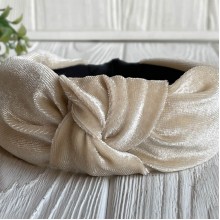 Обруч чалми велюр широкий, 4,5 см, молочний, шт.