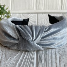 Обруч чалми велюр широкий, 4,5 см, сірий, шт.